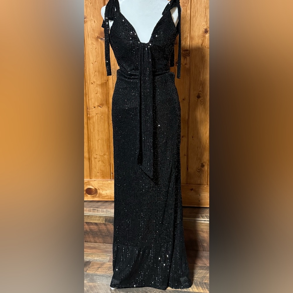 LEENA for Mac Duggal 26693 Bow Strap Sequin Dress AUTHENTIC NEW